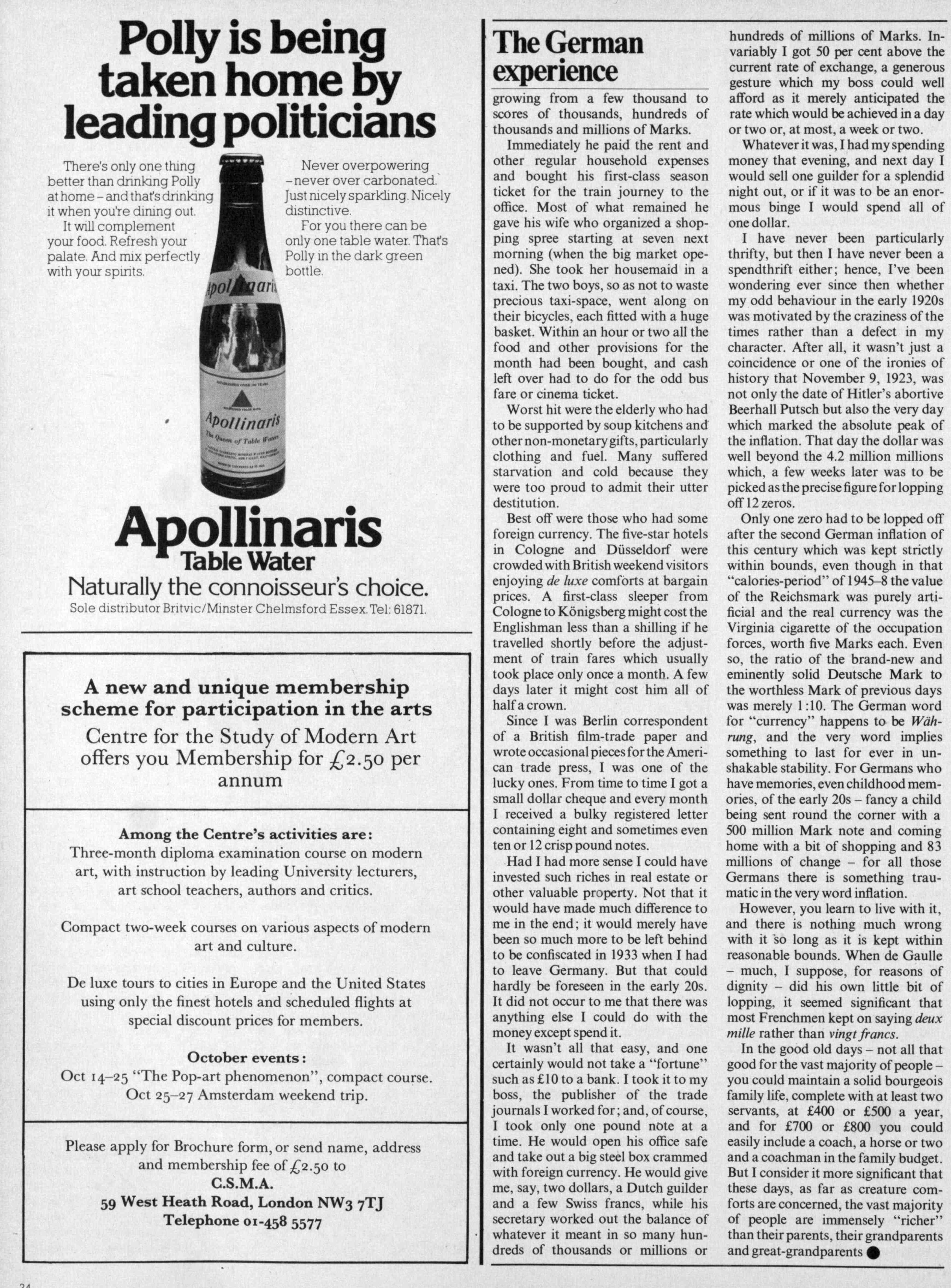 German inflation 1974